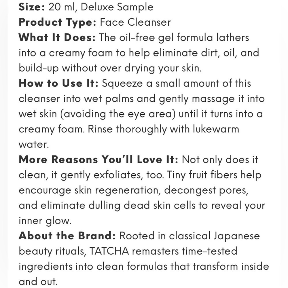 Tatcha The Deep Cleanse | NEW | Mini Travel Size 20mL - Picture 4 of 12